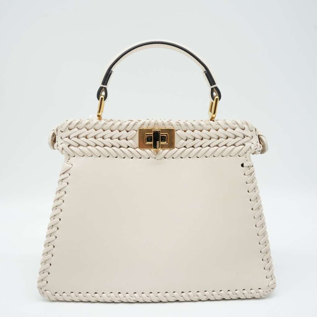 Fendi Peekaboo IseeU Petite Camelia Interlace Leather Bag 08739916 - 4