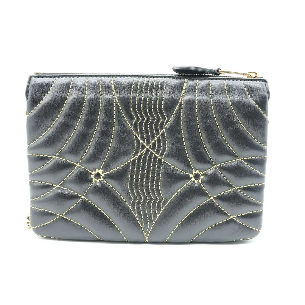 Burberry Leather Clutch Bag Black Black Leather Good - Box View