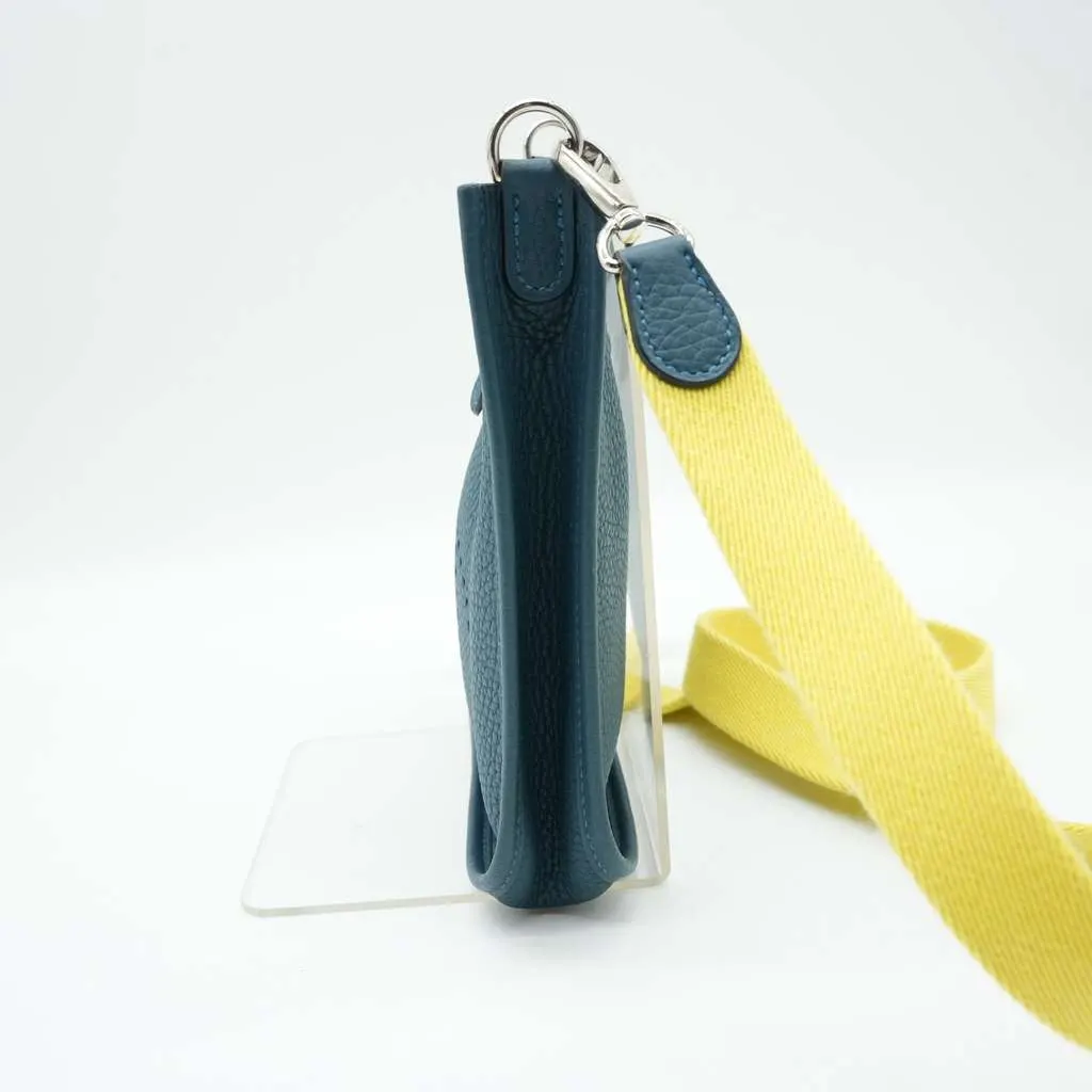 Hermès Evelyne III TPM Clemence Corvert Silver HW Yellow shoulder Green Leather Good - Box View