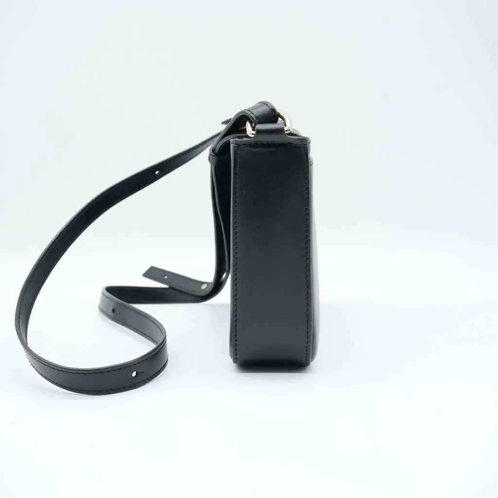 Cartier C de Cartier Mini Shoulder Bag In Black Calfskin Black Leather Good - Inside View