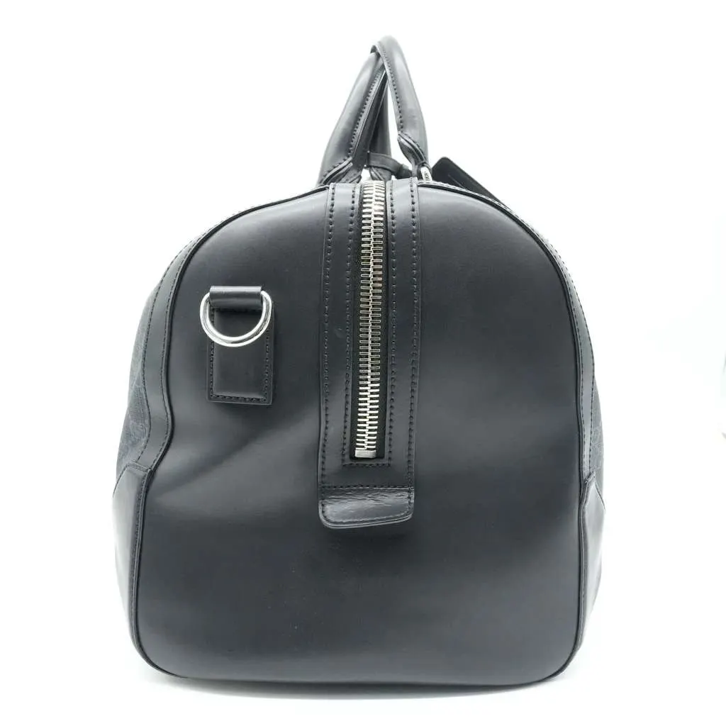 Gucci Black GG Supreme Canvas and Leather Large Carry On Duffel Bag Black Canvas Good - Back View