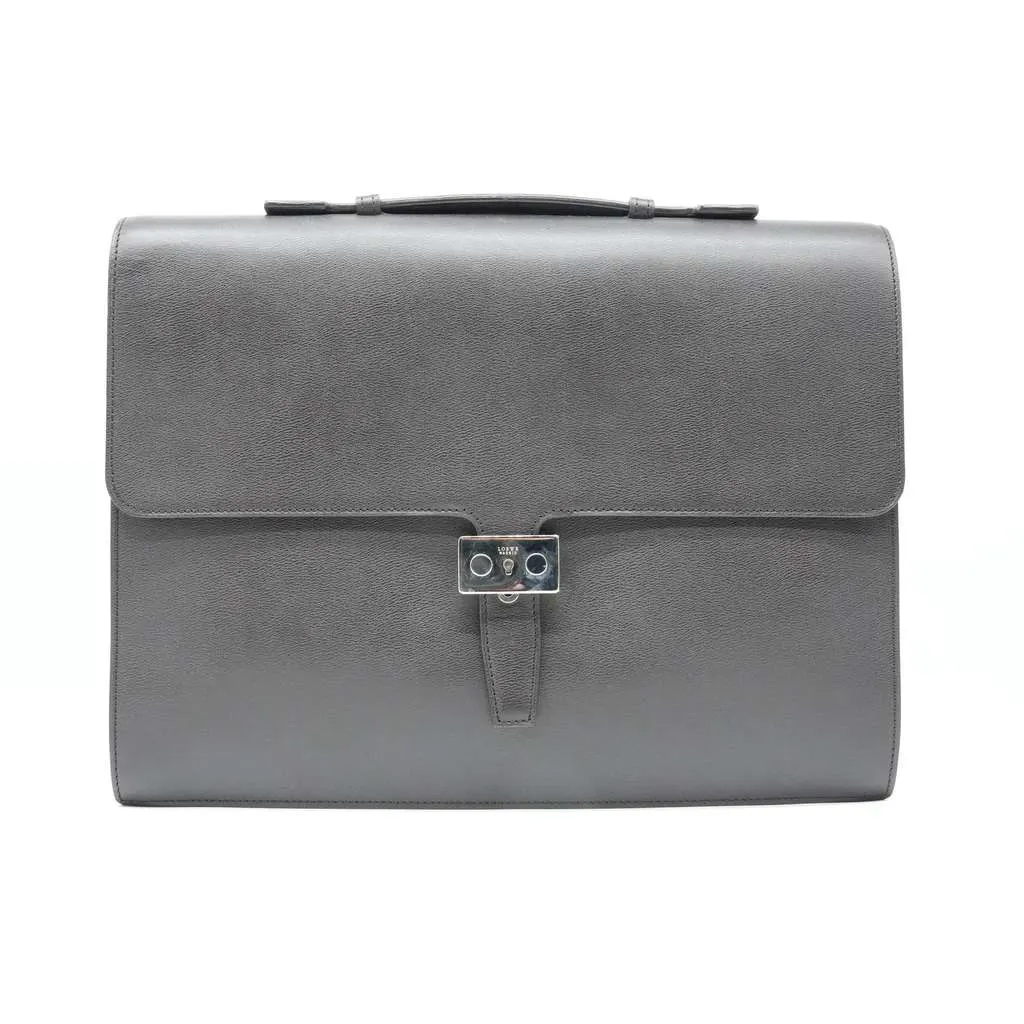 Loewe Leather Briefcase Grey Lace Good - Front View