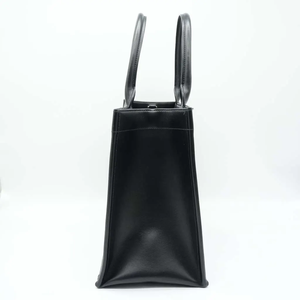 Dior Medium Book Tote Bag Black Macrocannage Calfskin Black Good - Back View