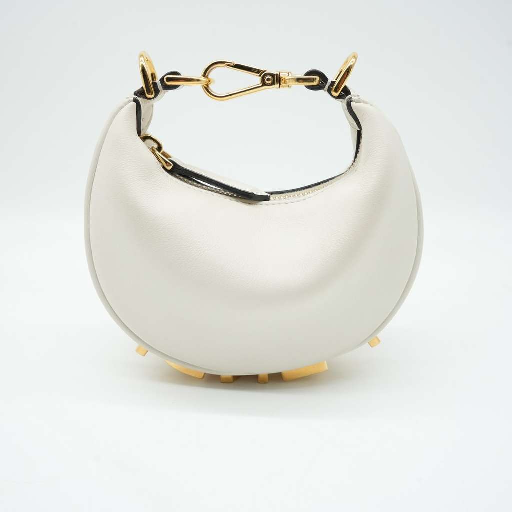 Fendi Timeless Nano Fendigraphy White Leather Charm - 3