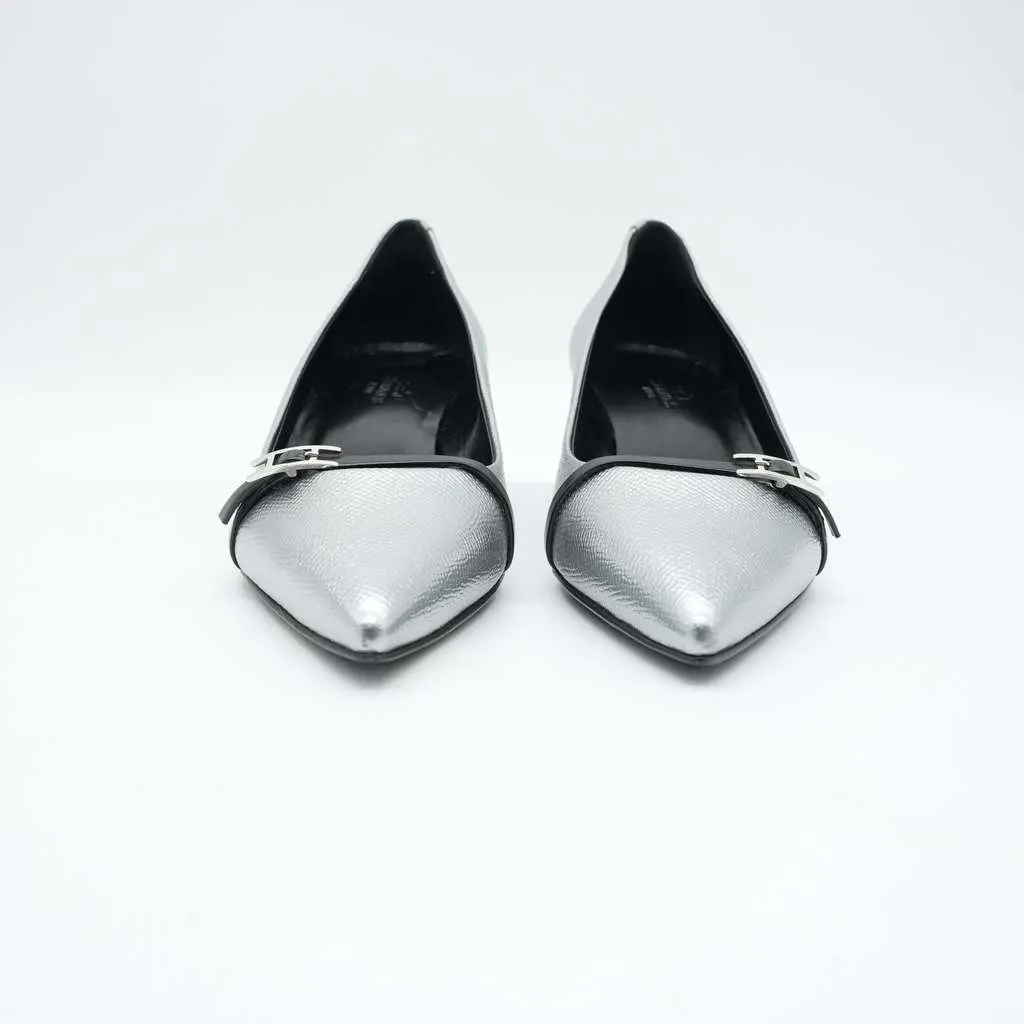 Hermès Ballet Flats Silver Size 36 Silver Leather Good - Inside View