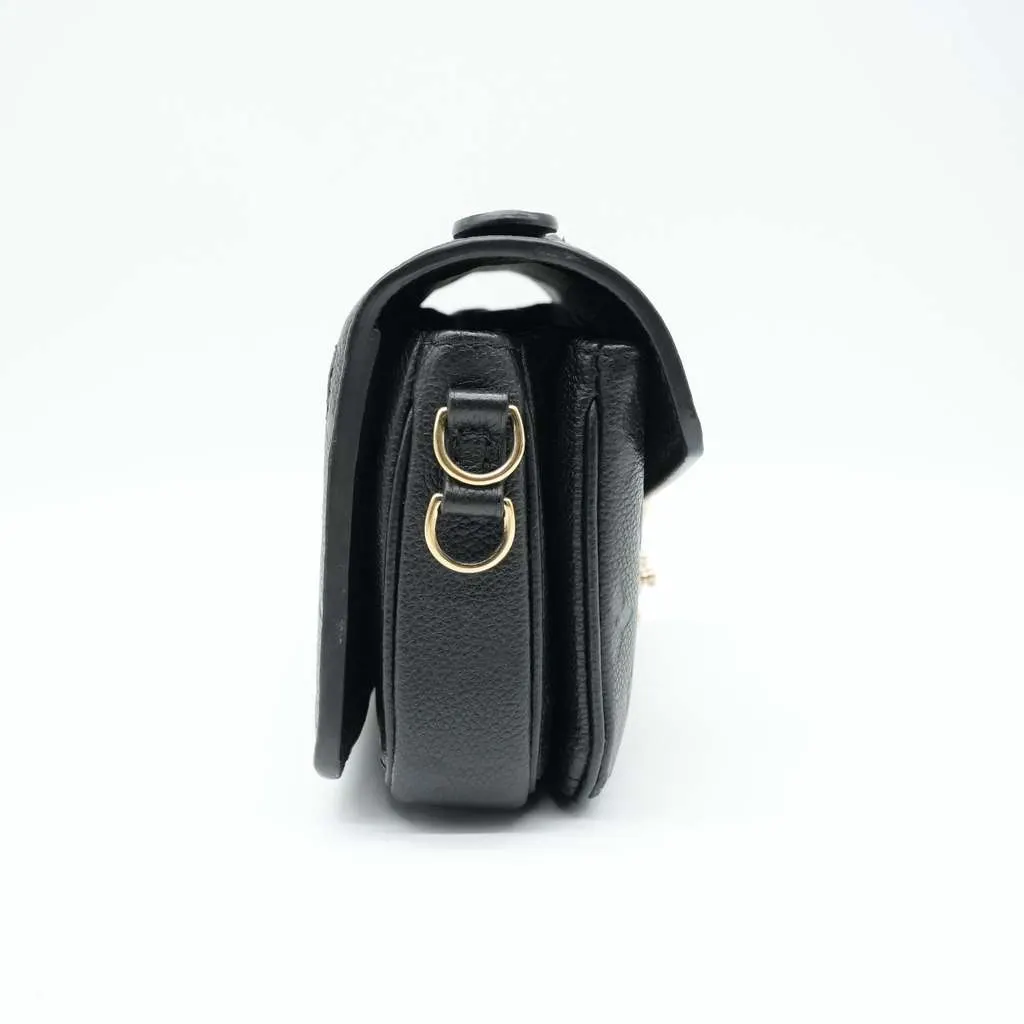 Louis Vuitton Pochette Metis East West Monogram Empreinte Black Bag M46595 Black Good - Back View