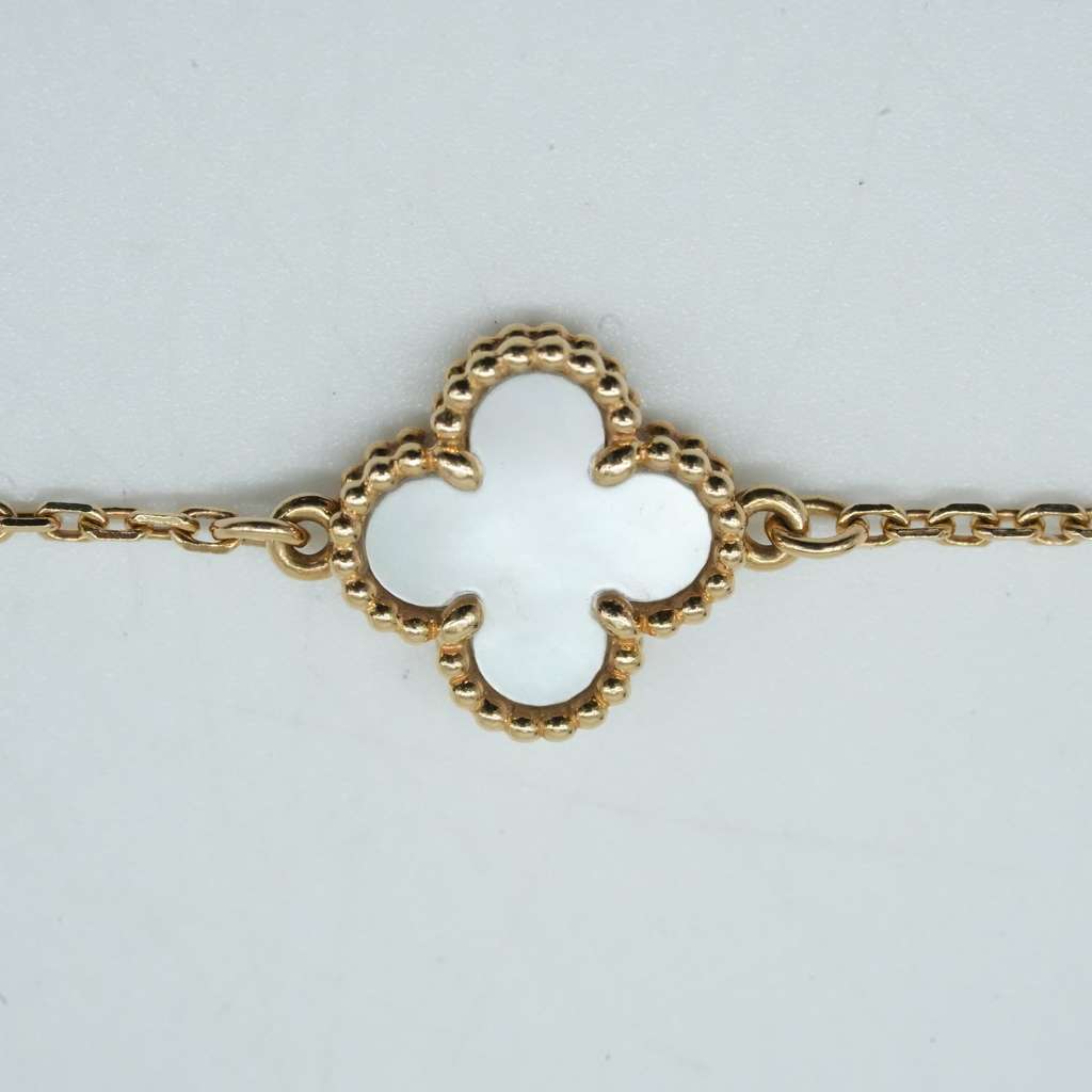 Van Cleef & Arpels Sweet Alhambra Bracelet 18K YG White Mother of Preal Motif JB900247 - 5