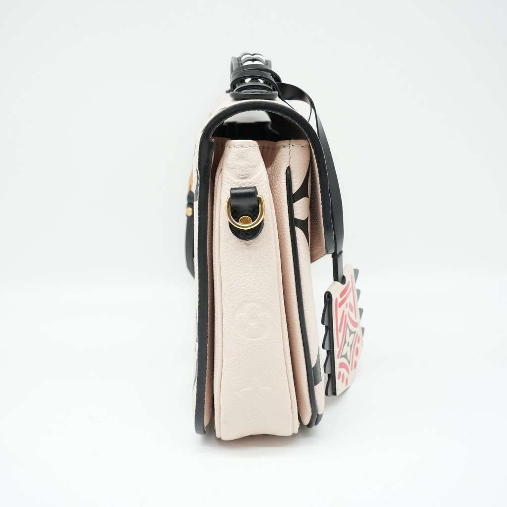 Louis Vuitton LV Crafty Monogram Empreinte Pochette Metis Handbag Black And Beige M45384 - 2