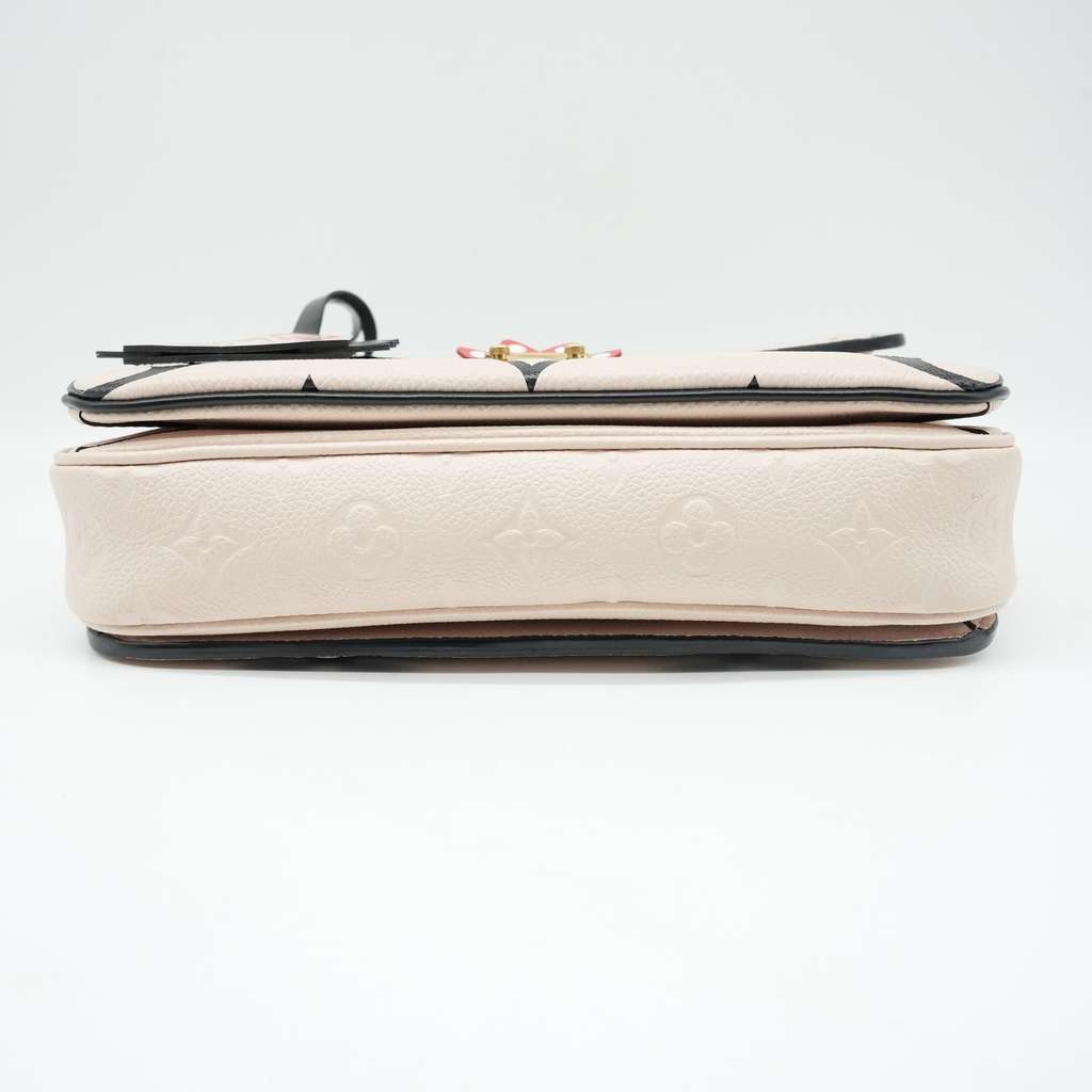 Louis Vuitton LV Crafty Monogram Empreinte Pochette Metis Handbag Black And Beige M45384 - 5