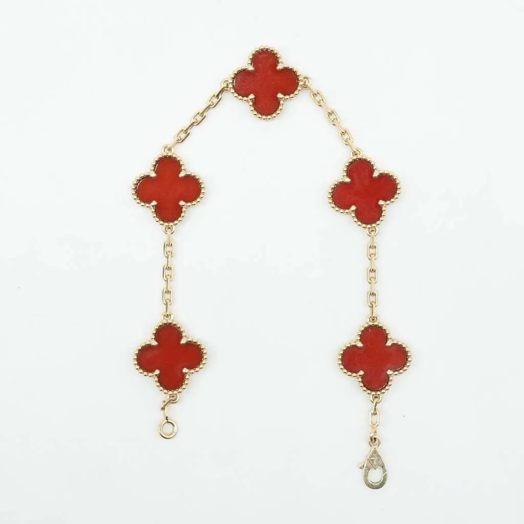 Van Cleef & Arpels Van Cleef & Arpels Vintage Alhambra 5P Carnelian Bracelet K18YG JF791029 Gold Gold Good - Inside View