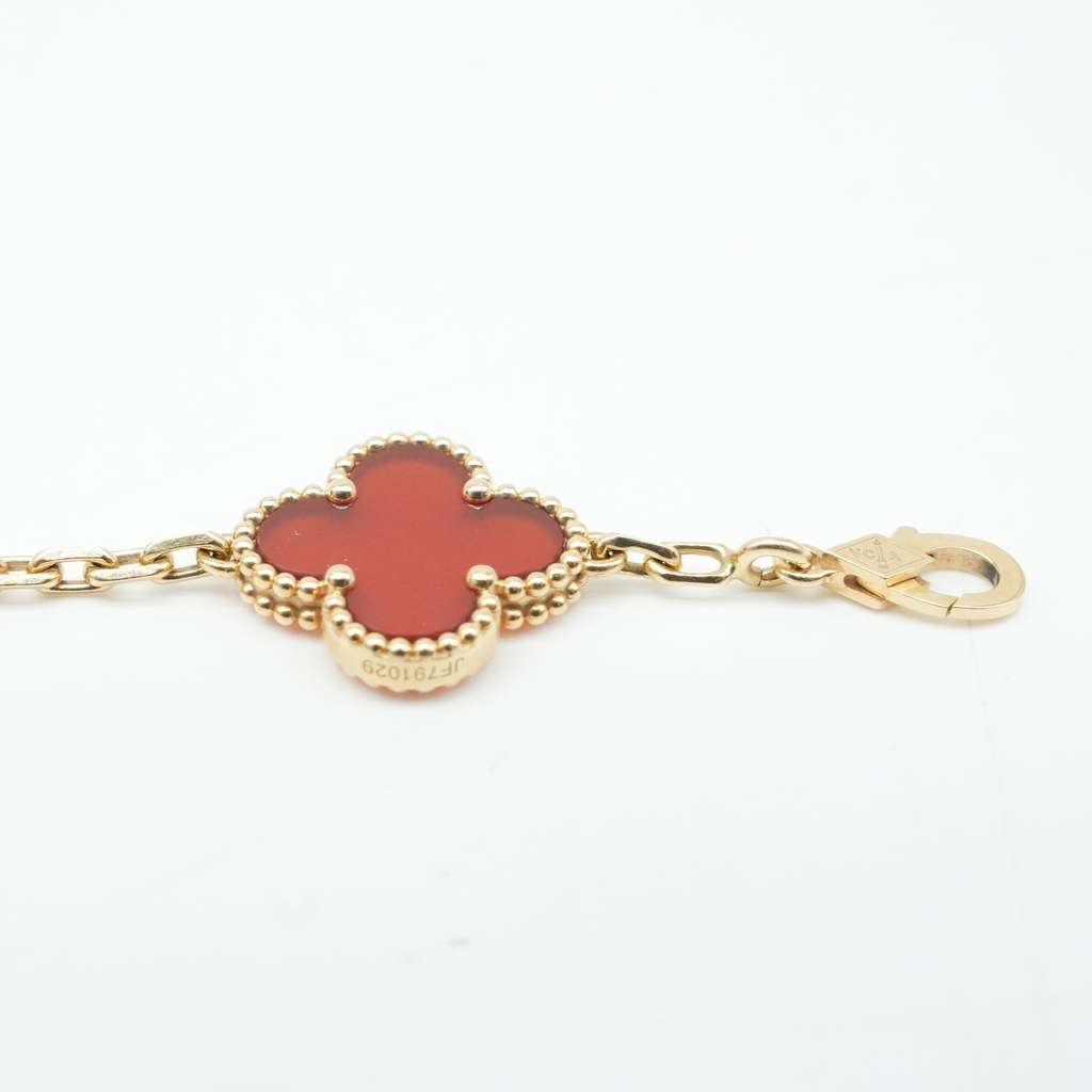 Van Cleef & Arpels Van Cleef & Arpels Vintage Alhambra 5P Carnelian Bracelet K18YG JF791029 - 5