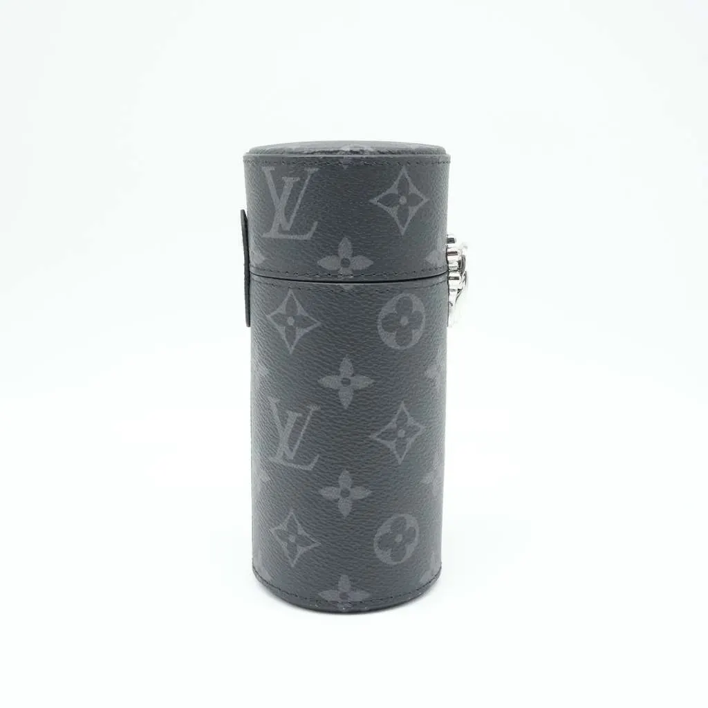 Louis Vuitton Perfume Travel Case Black Monogram Eclipse Black Canvas Good - Back View