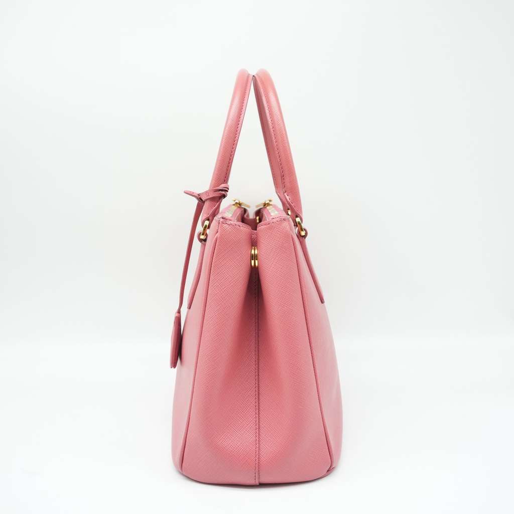Prada Saffiano Lux Leather Medium Galleria Tote Pink - 2