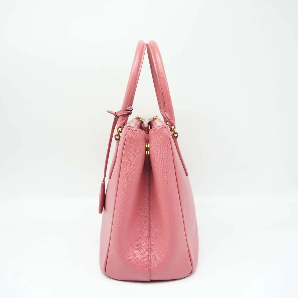 Prada Saffiano Lux Leather Medium Galleria Tote Pink Pink Fair - Back View