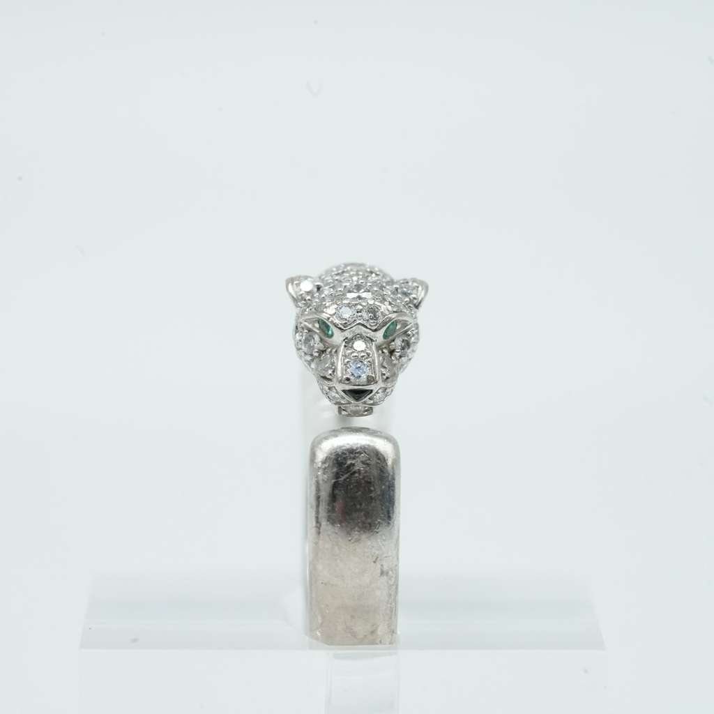 Cartier Panthère de Cartier Ring 49, K18WG, Half-Paved 5.2mm 10.21g - 2