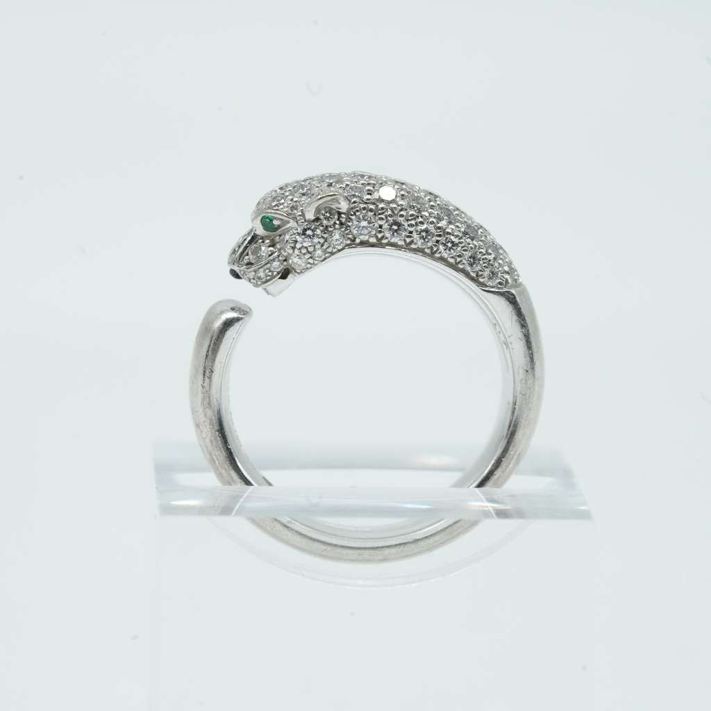 Cartier Panthère de Cartier Ring 49, K18WG, Half-Paved 5.2mm 10.21g - 3