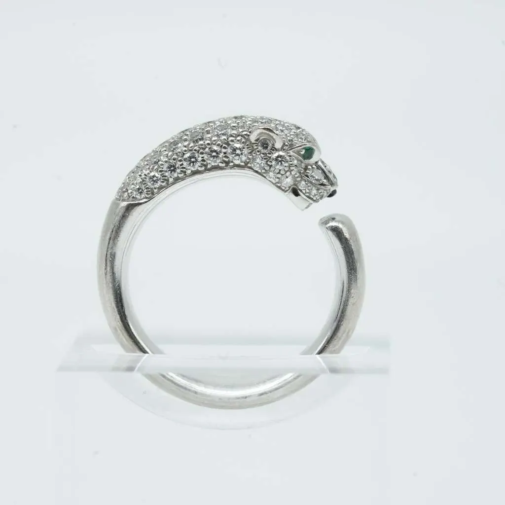 Cartier Panthère de Cartier Ring 49, K18WG, Half-Paved 5.2mm 10.21g Gold White Gold Good - Box View