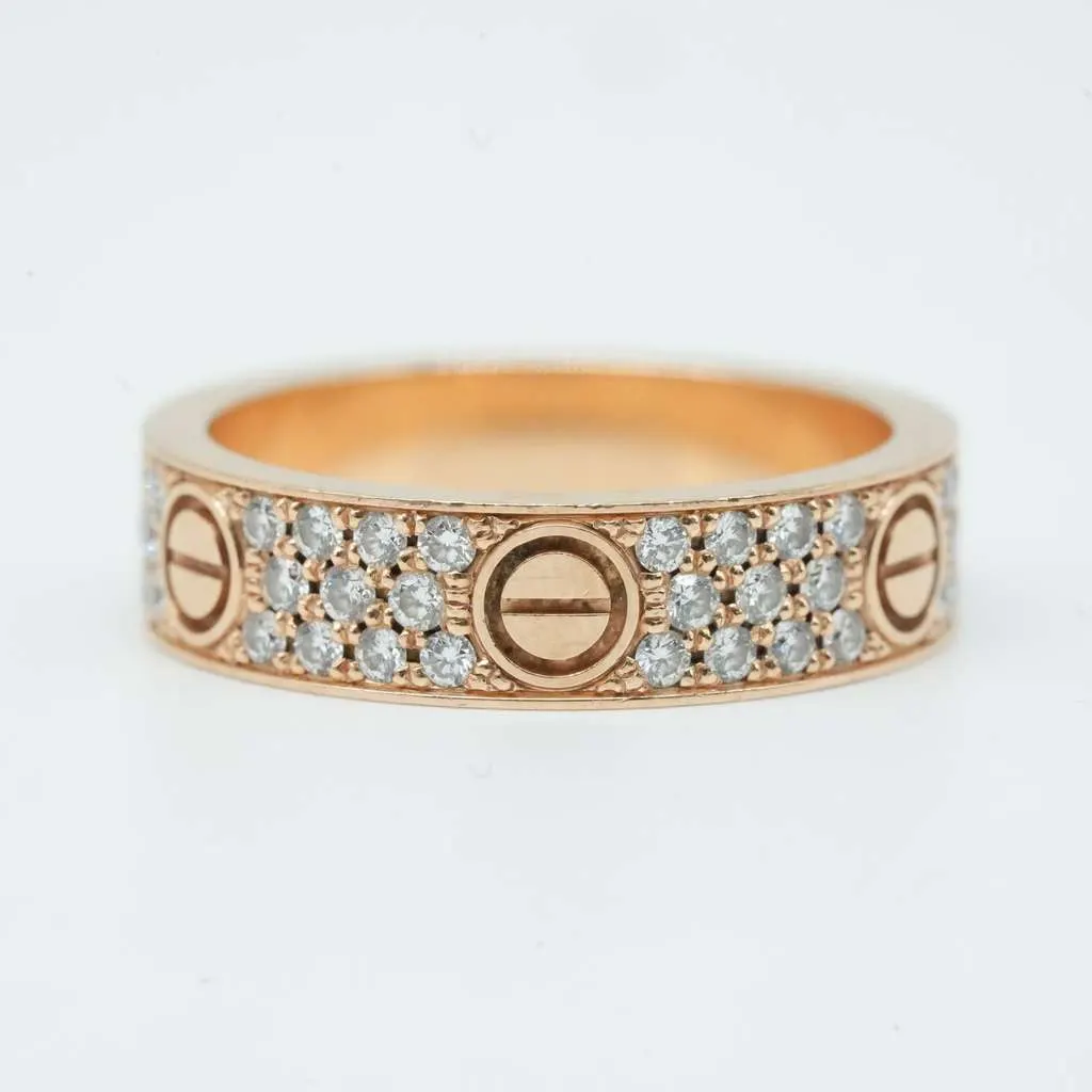 Cartier Love Ring 18K Yellow Gold with Diamond YEP977 Size:68 12.73 g Gold Good - Back View