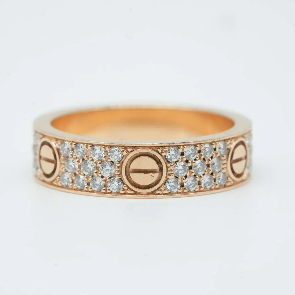 Cartier Love Ring 18K Yellow Gold with Diamond YEP977 Size:68 12.73 g Gold Good - Inside View