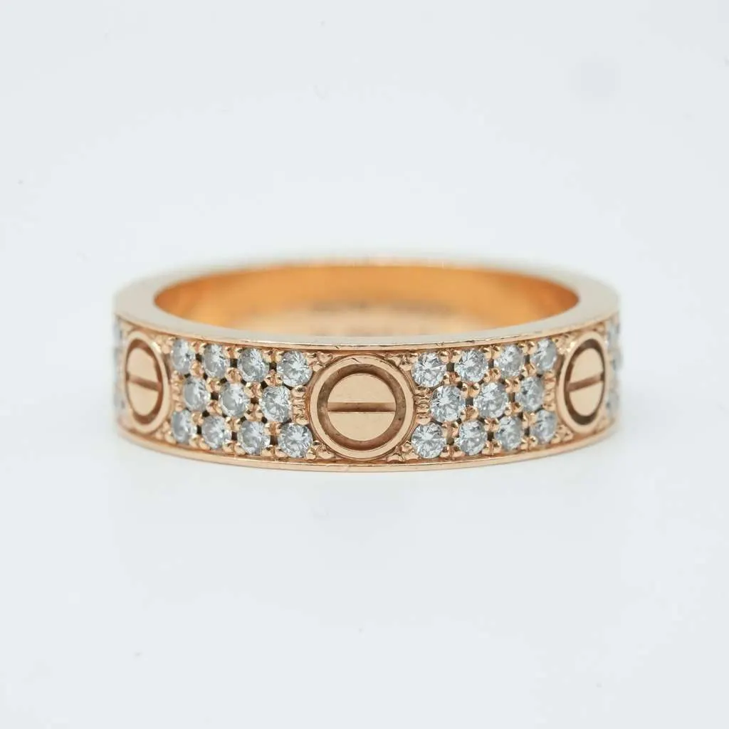 Cartier Love Ring 18K Yellow Gold with Diamond YEP977 Size:68 12.73 g Gold Good - Model View
