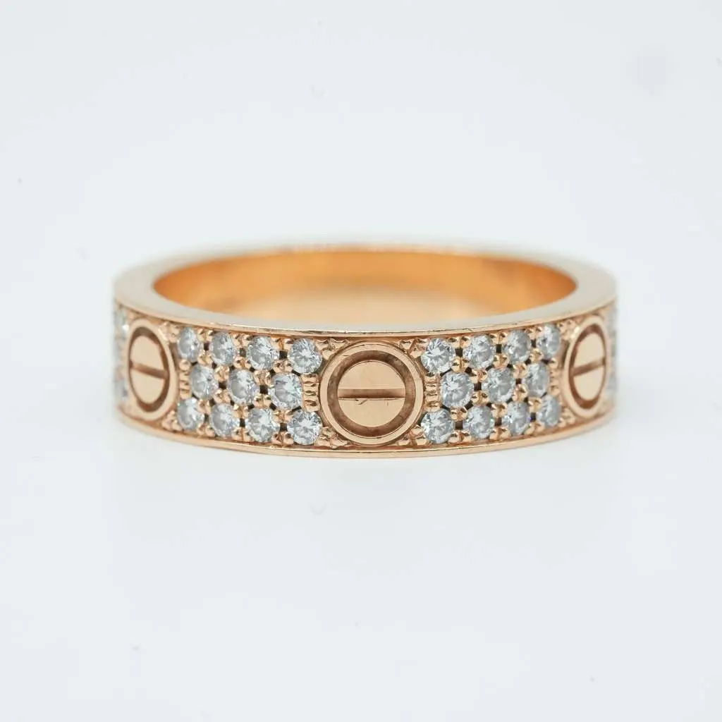 Cartier Love Ring 18K Yellow Gold with Diamond YEP977 Size:68 12.73 g Gold Good - Box View