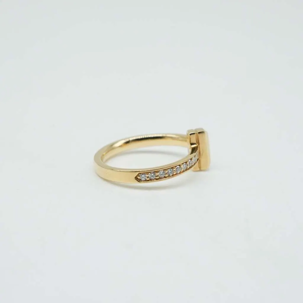 Tiffany & Co T1 NRW Ring 18K YG 4g With Diamond Size 5.25(US) Gold Good - Inside View