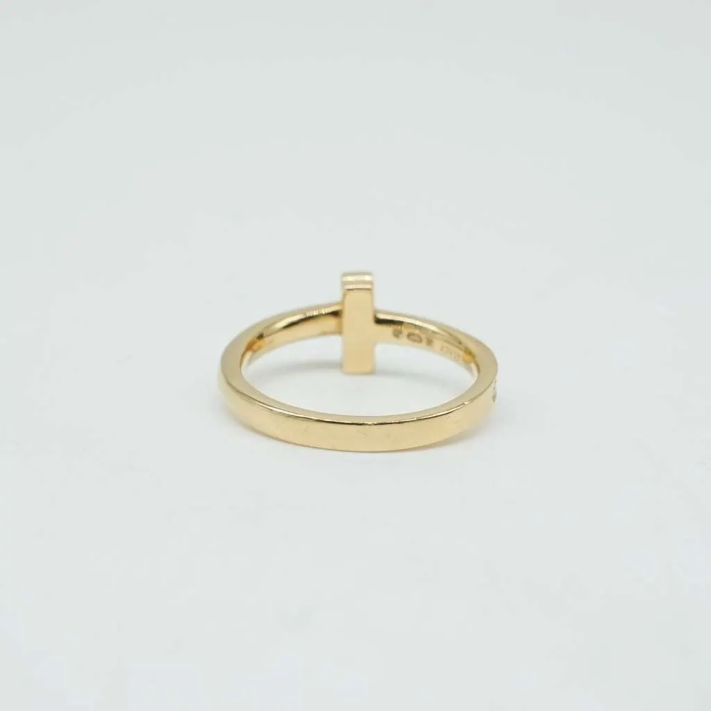 Tiffany & Co T1 NRW Ring 18K YG 4g With Diamond Size 5.25(US) Gold Good - Model View