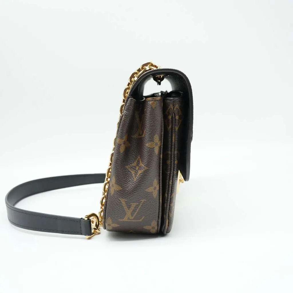 Louis Vuitton Marceau Monogram HandBag Black M46126 Brown Canvas Good - Inside View