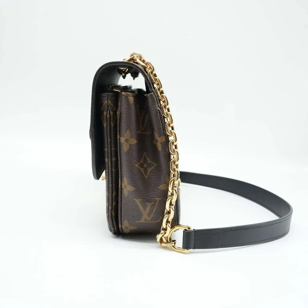 Louis Vuitton Marceau Monogram HandBag Black M46126 Brown Canvas Good - Box View