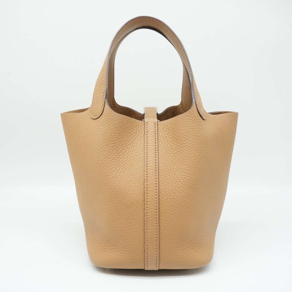 Hermès Picotin 18 PM Bag in Biscuit color and Taurillon Clémence Leather Stamp K - 3