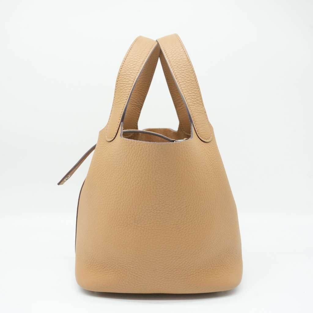 Hermès Picotin 18 PM Bag in Biscuit color and Taurillon Clémence Leather Stamp K - 4