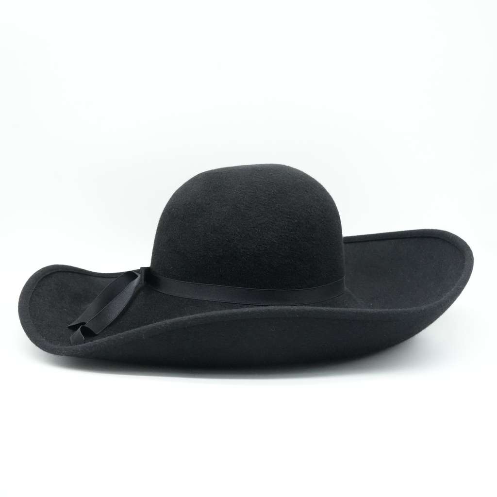 Chanel Black Wide-Brim Hat with Bow - 4