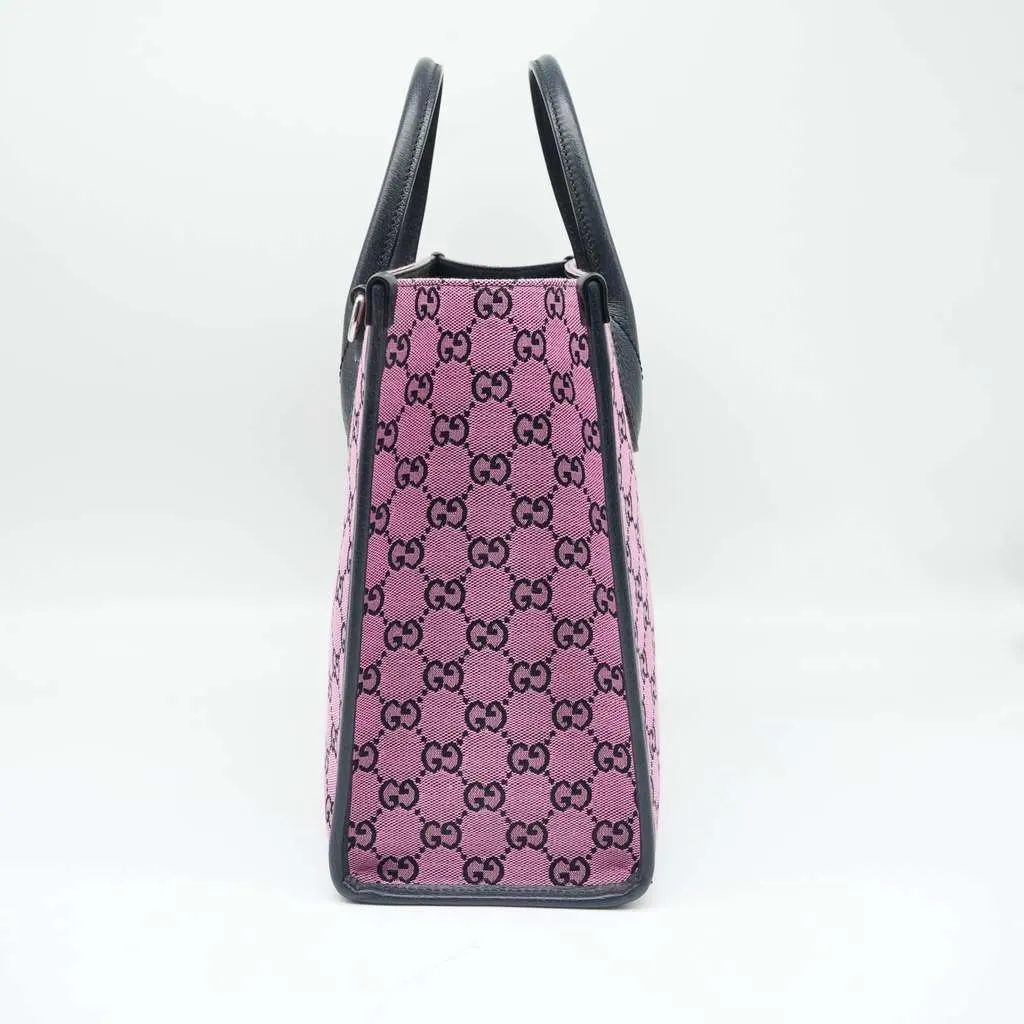 Gucci GG Supreme Canvas Multicolor Small Handbag Pink Pink Canvas Good - Back View
