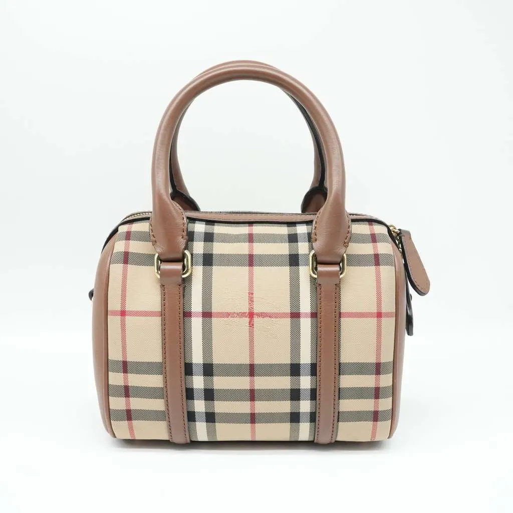 Burberry Horseferry Alchester Mini Bowling Beige Canvas Fair - Inside View