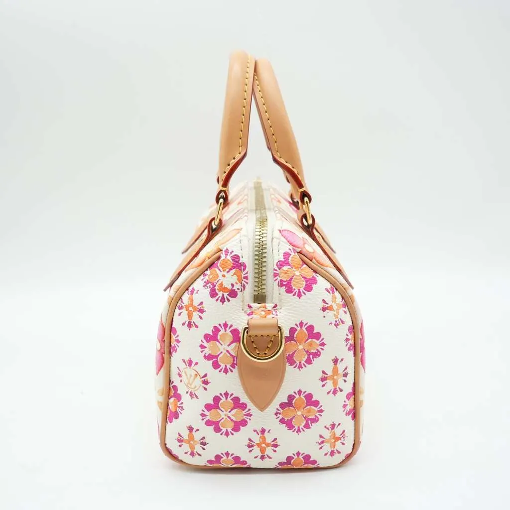 Louis Vuitton Speedy 20 Bandouliere Coral Monogram Tile Canvas Orange Canvas Good - Back View