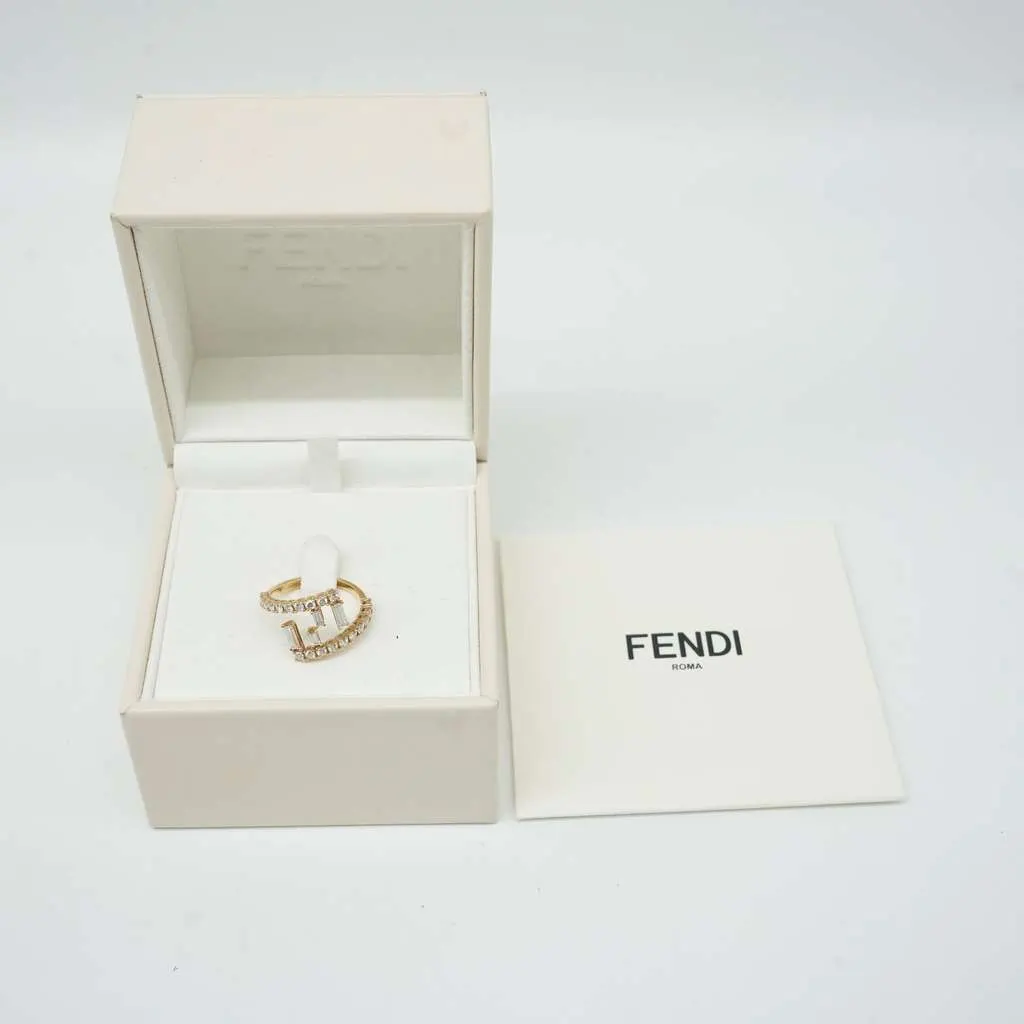 Fendi Gold Ring with Diamonds 3.22g 53(EU) Gold Good - Back View