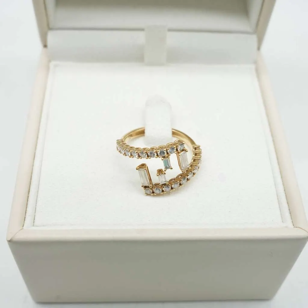 Fendi Gold Ring with Diamonds 3.22g 53(EU) Gold Good - Inside View