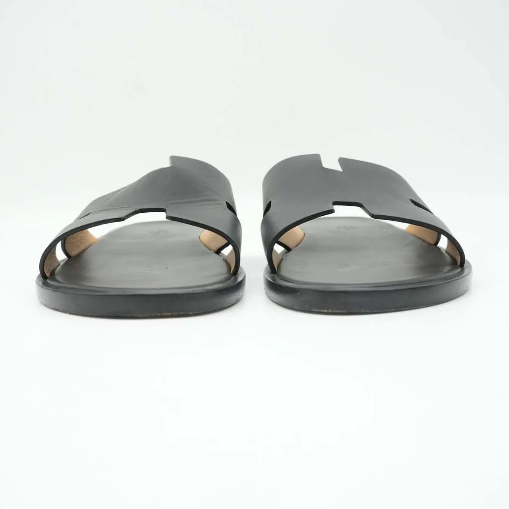 Hermès Oran Sandals Size 43 Black Black Leather Fair - Inside View