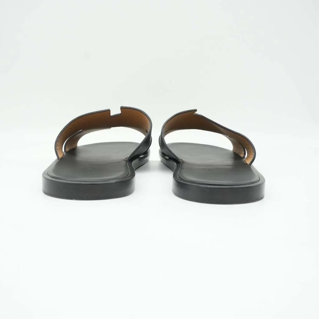 Hermès Oran Sandals Size 43 Black Black Leather Fair - Box View
