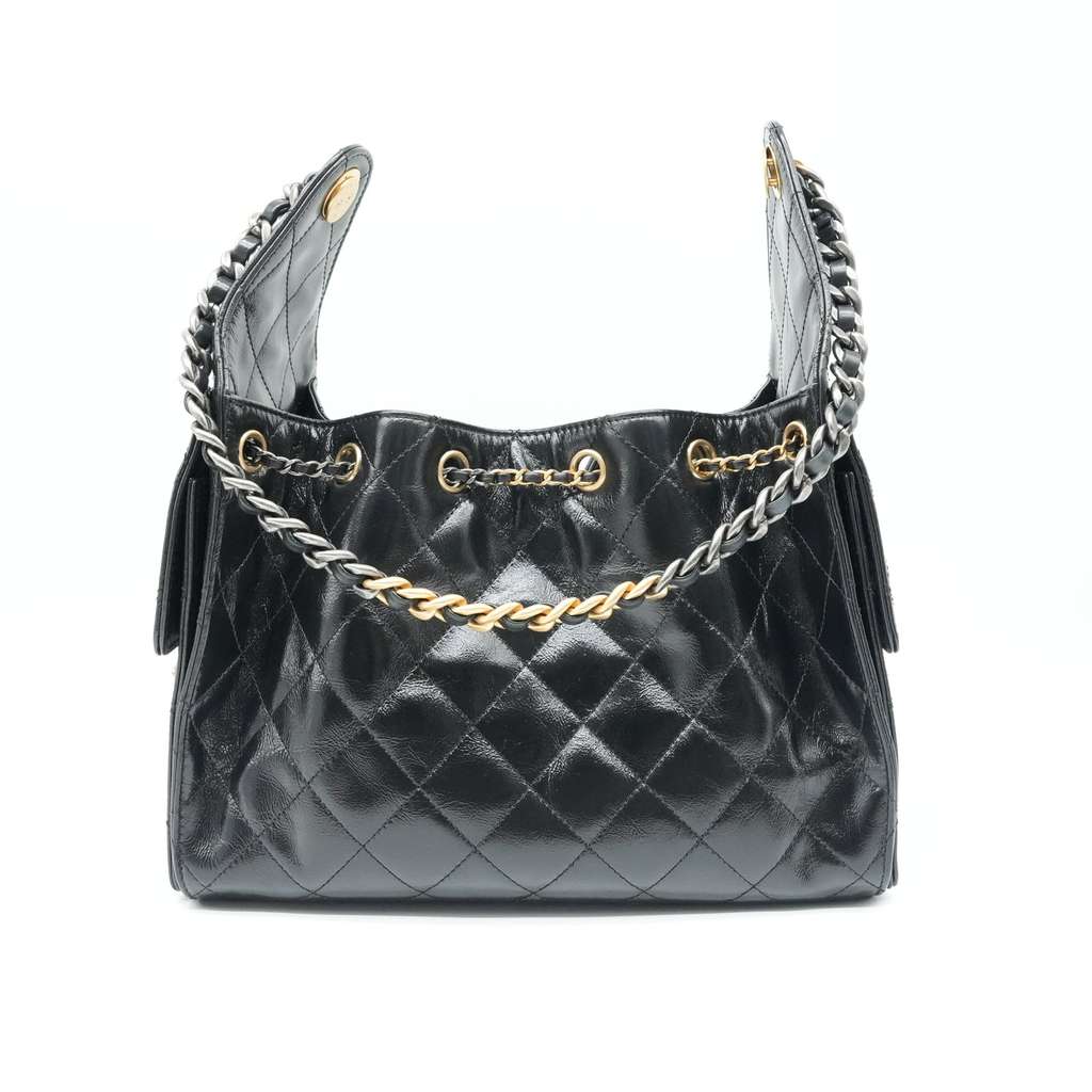 Chanel 25 Small Handbag Grained Calfskin & Gold-Tone Metal Black - 4
