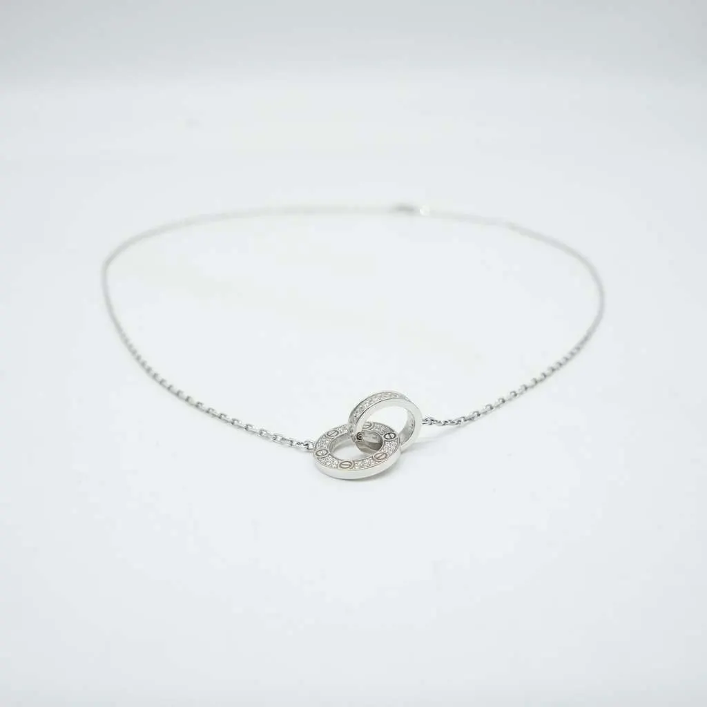 Cartier Cartier Love Pendant, Paved Necklace 18K White Gold White White Gold Good - Inside View