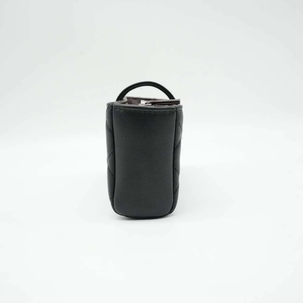 Chanel Black Quilted Leather Reissue CC Phone Pouch Black Leather Good - Back View