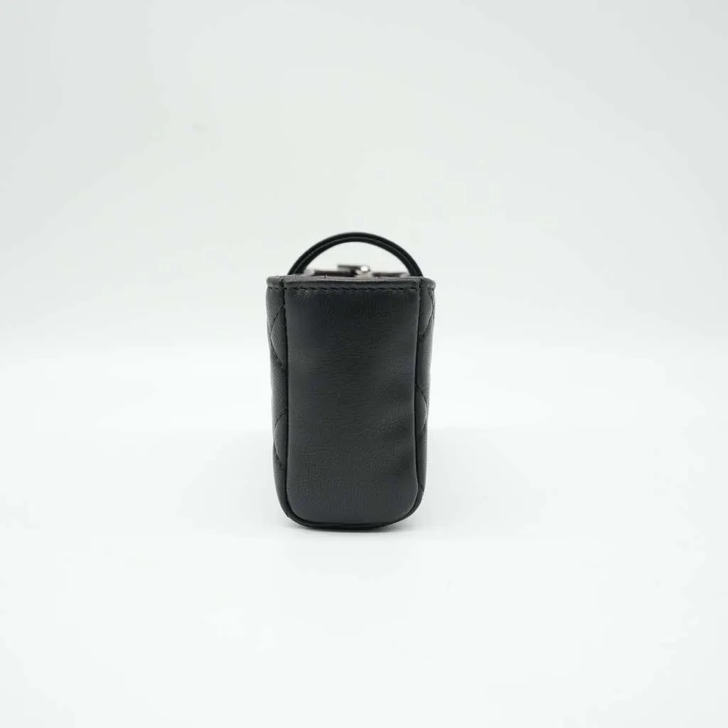 Chanel Black Quilted Leather Reissue CC Phone Pouch Black Leather Good - Model View