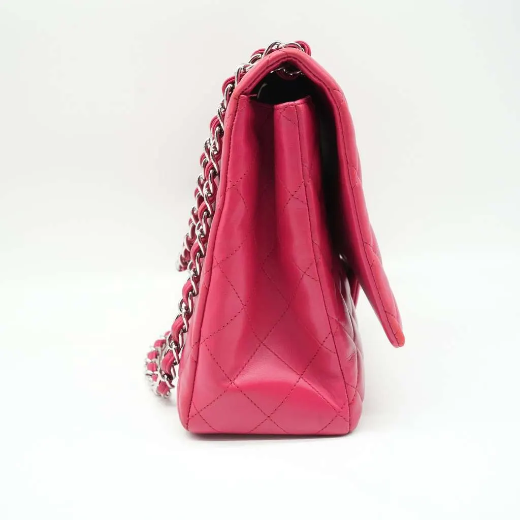 Chanel Maxi Classic Single Flap Pink Lambskin 13089787 Pink Fair - Inside View