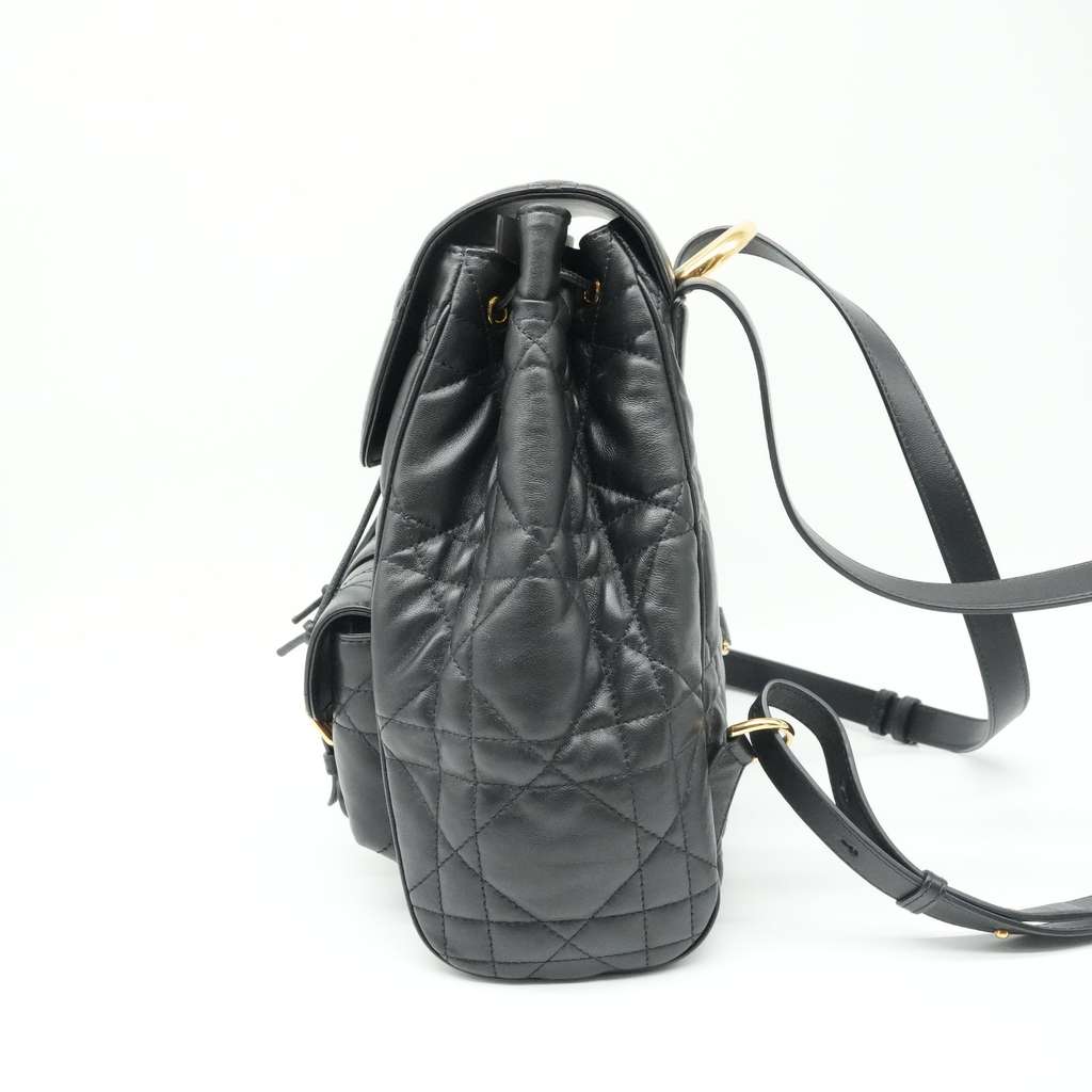 Dior Dior Caro backpack in black Macrocannage lambskin BO/DB/SR - 4