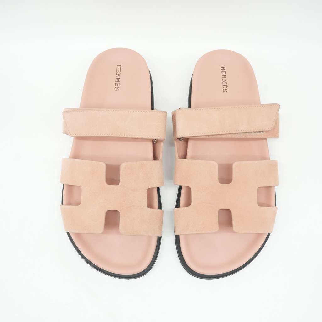Hermès Chypre Sandal Suede Pink Size 40 - 2
