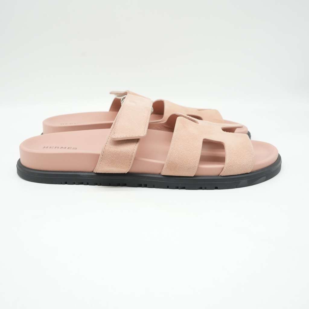 Hermès Chypre Sandal Suede Pink Size 40 - 4