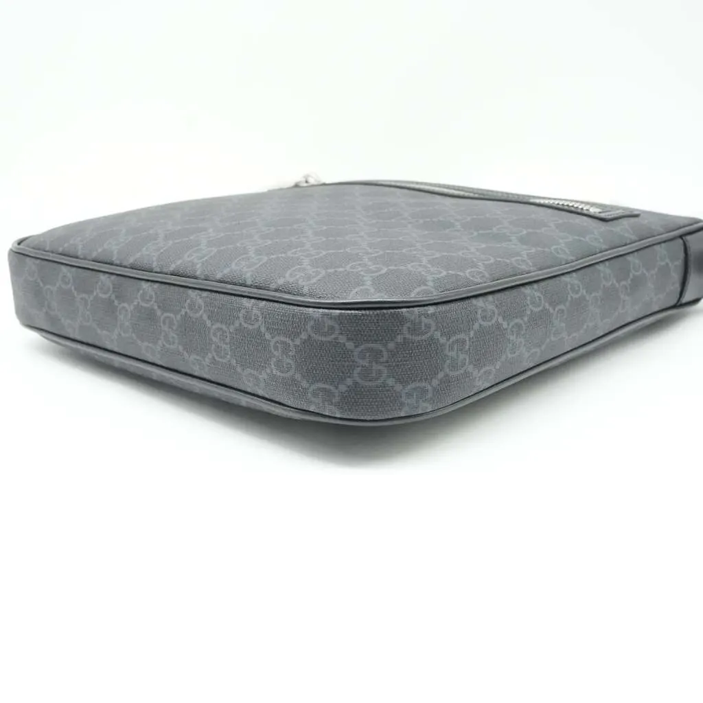 Gucci GG Black Small Messenger Bag Grey Canvas Very good - Box View