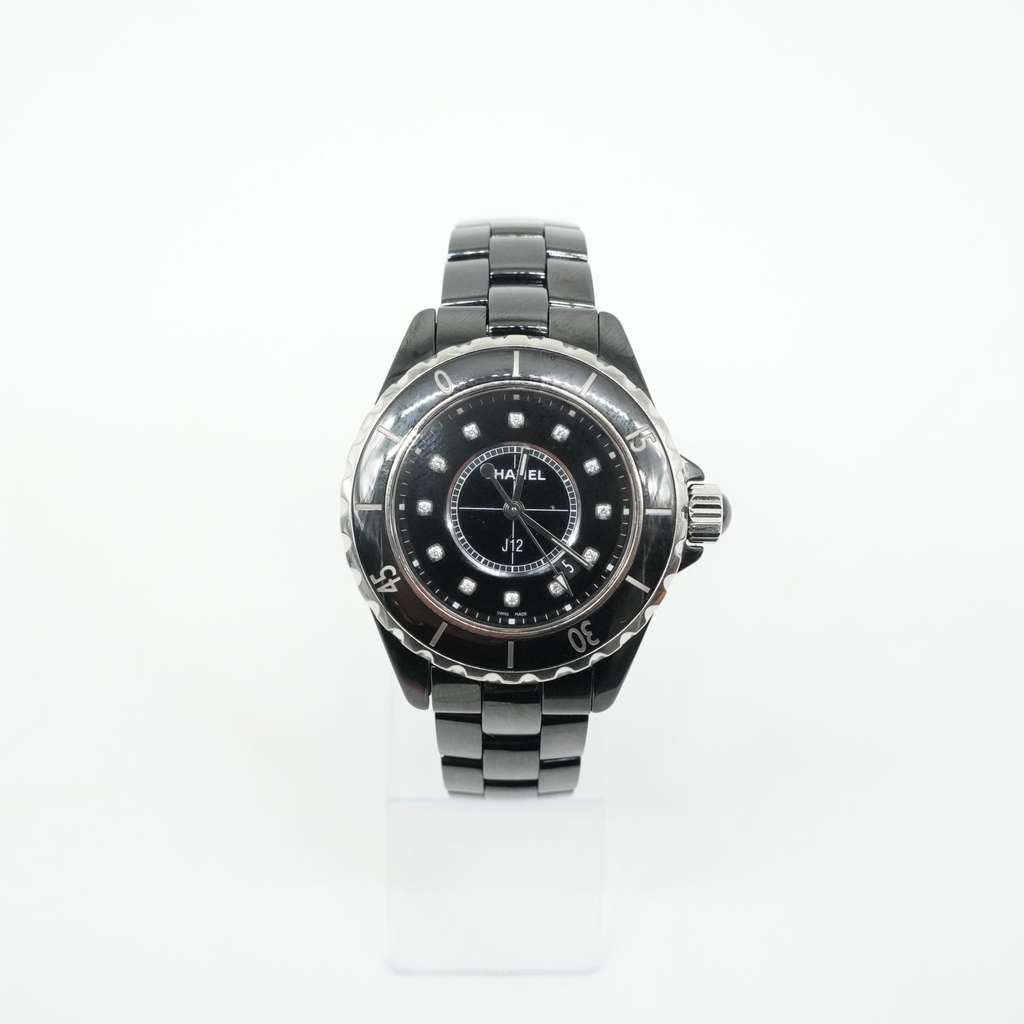 Chanel J12 33mm Quartz Ceramic Black Dial Diamond Indicators H5701 - 2
