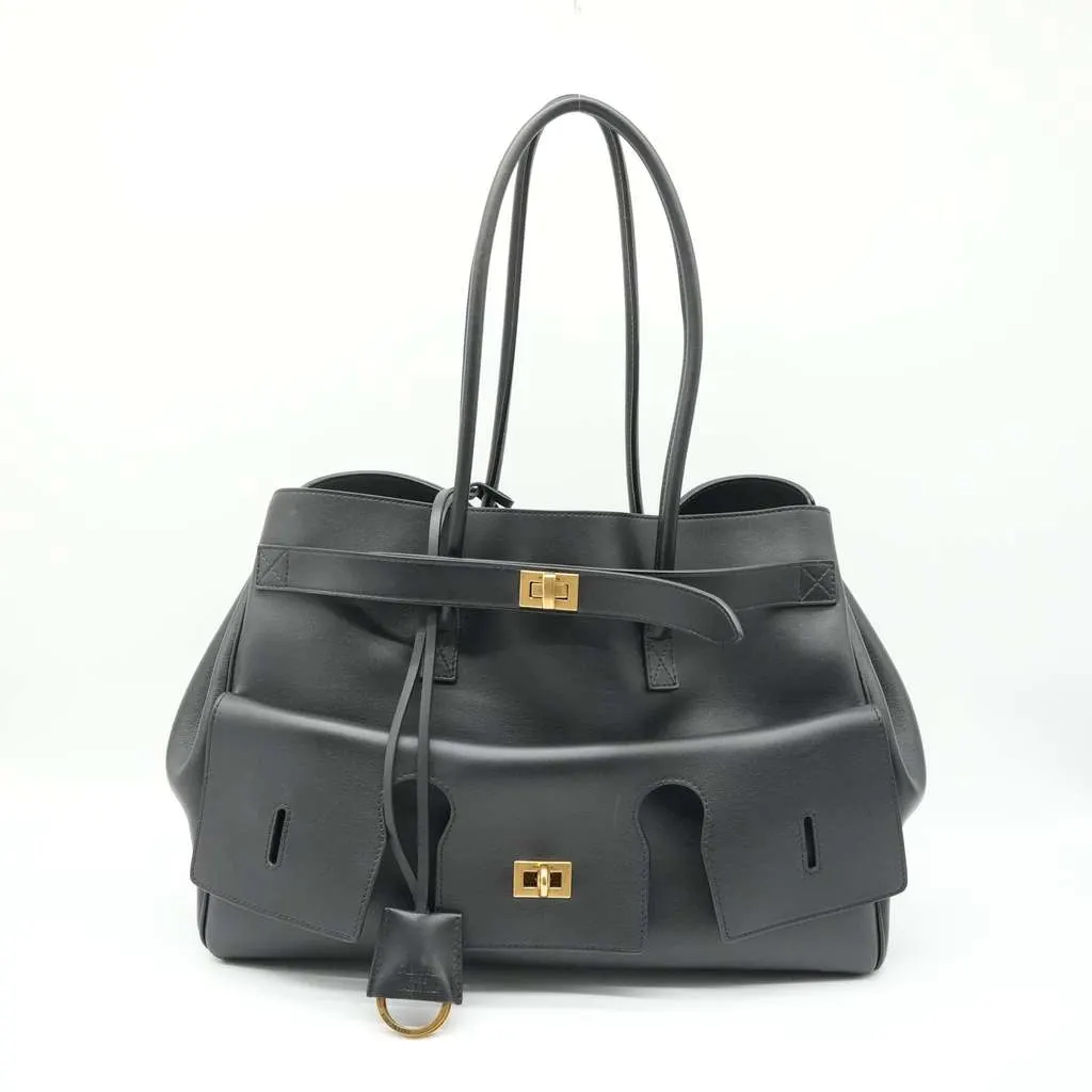 Balenciaga Bel Air Black Leather Bag DB Black Leather Fair - Back View
